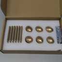 Goo-Ki Champagne Bronze Cabinet Knobs(Oval Shape) with Backplate(Square Shape) for Cupboard,Dresser,6 Packed