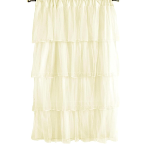 Tadpoles Multi-Layer Tulle Curtain Panel, Ivory, 63 Inch 2 Pack