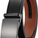 CHAOREN Mens Belt - Mens Ratchet Belt Leather 1 3/8" for Dress Pant - Micro Adjustable Belt Fit Everywhere (36" to 42" Waist Adjustable, Classic Gun Black)
