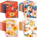 Mudder 200 Pcs 13"x13" Rosarium Rose Watercolor Floral Cocktail Napkins Colorful Flowers Disposable Paper for Autumn Party Family Dinner Wedding