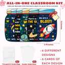 MAPDTWO 36 Packs Space Valentines Day Cards - Kids Valentines Cards for School Classroom Party Favors - Space Astronaut for Kids, 3.7''x 5.6'' Mason Jar Greeting Card Exchange (Candy Not Included)