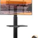 Perlegear Rolling TV Stand with Hidden Wheels, TV Tall Stand for 30-70 inch TVs up to 88 lbs, TV Mount Stand & 8 Height Settings, Floor TV Stand with Wood Base, Max VESA 400x400mm, PGFS14