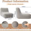 6 Pcs Inflatable Chairs for Adults, Blow up Couch with Electric Air Pump, Inflatable Chairs for Movie Night Flocking Portable Blow up Furniture Beanbag Sofa for Living Room Party (Light Grey)