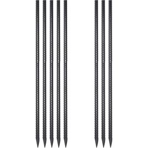 Metal Rebar Stakes 36 Inch 8 Pack Ground Stakes Heavy Duty 1/2 Inch Diameter with Chisel Point End Landscape Timber Spikes for Cement, Concrete Form, Plant Support, Black