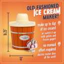 Nostalgia Electric Ice Cream Maker - Old Fashioned Soft Serve Ice Cream Machine Makes Frozen Yogurt or Gelato in Minutes - Fun Kitchen Appliance - Vintage Wooden Style - Light Wood - 4 Quart