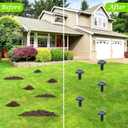 8 Pack Solar Powered Mole Repellent, Ultrasonic Outdoor Pest Repeller for Lawns & Gardens - Waterproof, Chipmunk, Vole, Gopher, Groundhog, Snake Deterrent (Dark Green)