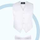Boys' 5-Piece Tuxedo Set: Premium Formal Jacket, Pants, Shirt, Vest & Bow Tie (White, Size 12)