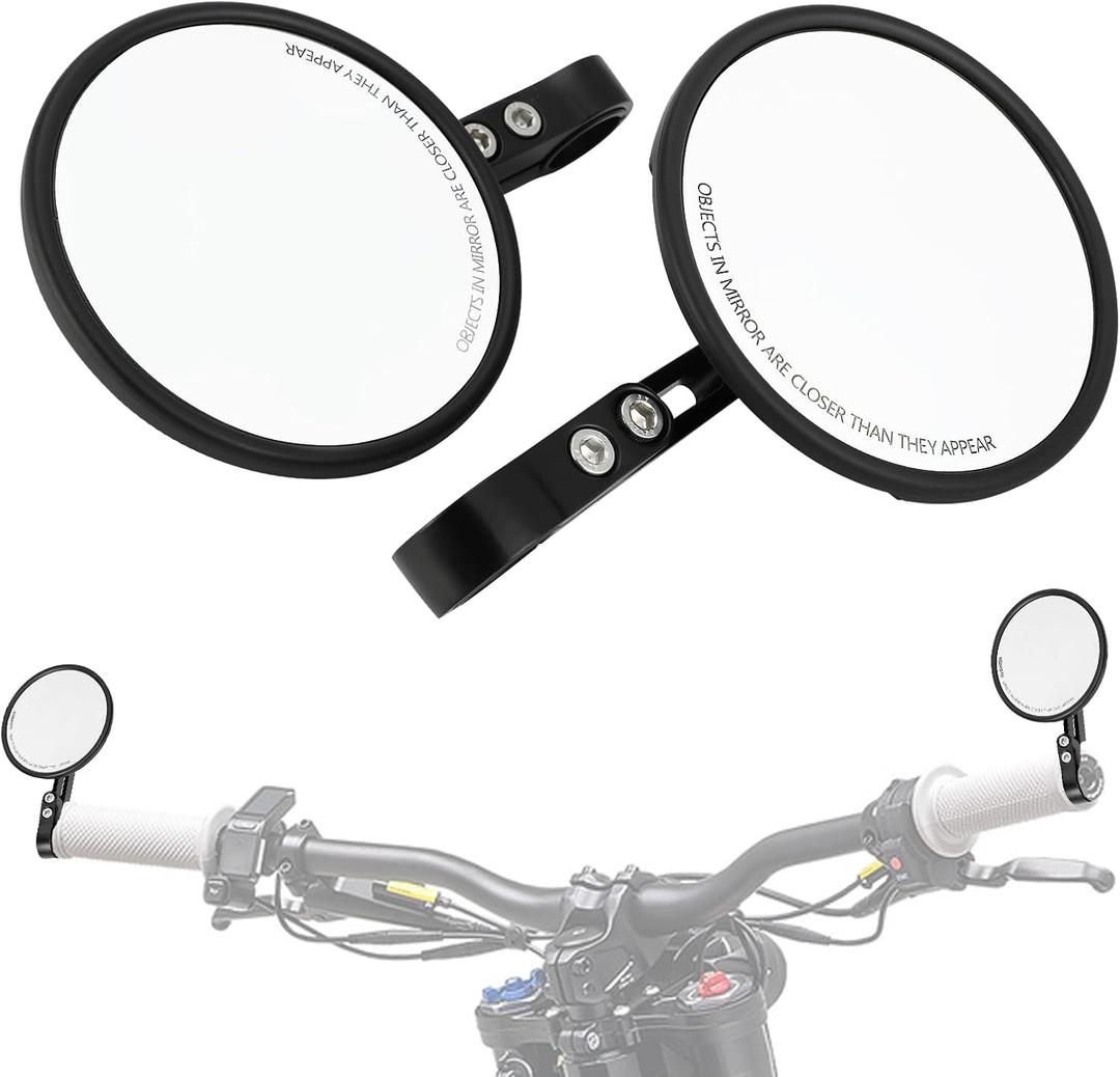 Motorcycle Mirrors Adjustable CNC for Most Dirt Pit Bike Ebike Scooter ATV, Bar End Side Rear View Mirror Universal for Surron Talaria Eride Pro SS Electric Dirt Bike, 22-25.4mm Handlebar