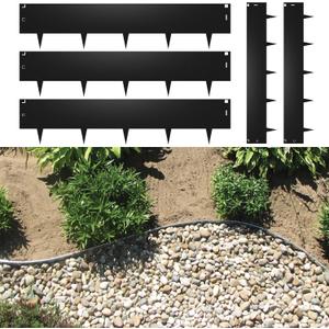 5PCS Steel Lawn Edging, Aluminum Alloy Landscape Edging, 3"x39" Garden Edging Border, 16.25 ft Length Flexible Aluminum Alloy Landscape Edging, Black Lawn Edge for Garden Yard