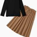 PATPAT Family Matching Outfits for Fall Winter Long Sleeve Women Dresses and Sweatshirts Sets for Holiday Photoshoot (L)