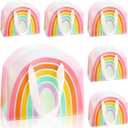AmazingSpark 24 Pcs Rainbow Party Favor Bags 7.9 x 6.7 x 3.9 Inch Rainbow Gift Goodie Bags with Handles Colorful Treat Candy Gift Wrap for Birthday Baby Shower Wedding Party Favors Supplies