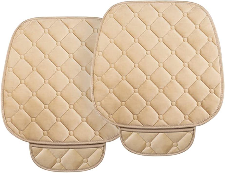 Seat Cover 2 Pack Universal Front Seat Protector, Soft Comfort Car Interior Accessories for Most Vehicles, SUVs and More (Beige)