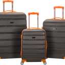Rockland Melbourne Hardside 3 Piece Expandable Spinner Wheel Luggage Set, (20"/24"/28"), Charcoal