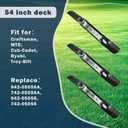 942-05056A 2-in-1 Cutting Lawn Mower Blade for Cub Cadet RZT-L54 XT1 XT2 54 inch Deck, Replaces for Craftsman MTD Ryobi Troy-Bilt 742-05056A, 942-05056, 742-05056, 3 PK