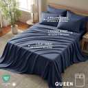Queen Sheet Set - 6 Piece Sheets Queen Size Bed Set - Breathable & Cooling Hotel Luxury Bedding Set - Soft & Comfy Fully Elasticized 16" Deep Pocket Queen Sheets (Queen Navy Blue)