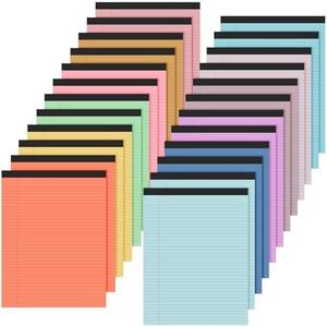 Fuutreo 3 Pcs 8.5'' x 11'' Colored Legal Pad Writing Pads Narrow Ruled 50 Sheets Per Notepad Micro Perforated Writing Pad Note Pads Office Supplies for School College Office Business, Assorted Colors Blue