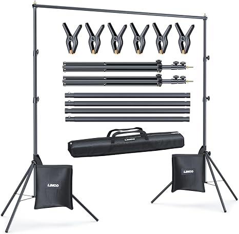 Linco Lincostore Backdrop Stand Kit 10x7ft for Photography
Adjustable back drop holder frame with clamps, sand bags, carry bag for party, event decoration, wedding & photo studio