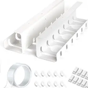 Under Desk Cable Management, 2 Pack 17" Cable Tray Organizer, No Drill or Screw Mount, Standing Desk Cable Management, Cord Organizer, White