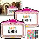2 Pack Wedding Bottle Service Sign with Letter Stickers, Double-Sided 22''x17'' Nightclub Bridal Entrance Props, Bottle Service Signs for Wedding Bar Bachelor Party (Pink), 17.3" x 21.4"