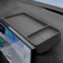 Temmis Dashboard Organizer for Toyota Camry 2024-2025, Silicone Dash Board Tissue Holder Dash Storage Tray Container Box Behind Screen-Black