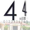 16 Inch Modern House Numbers for Outside,Large Black Metal House Numbers,House Address Numbers for House Address Apartments Wall Door Hotel Garage Gate with Nail Kit Number 4