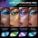 UCANBE 4PCS Chameleon Eyeshadow & Eyeliner Gel Pencil Set - Multichrome Shifting Colors Metallic Glitter Eye Makeup,Waterproof Long-Lasting Smudge-Proof Multi-Dimensional Color