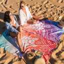 WEKAPO Microfiber Beach Towel  Ultra-Soft & Quick-Dry, Extra Large (71 x 39), Perfect for Beach, Travel & Outdoor Lightweight, Sand-Free & Vibrant Design (Gradient Coral Sea Turtle)