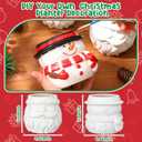 LemonRoad 4 Pcs 4.84" Christmas Santa Ceramic Planters Paint Color Your Own Snowman Santa Claus Pot DIY Ceramic Holiday Flower Pot Painting Craft Kit for Xmas Indoor Home Office Desk Decorate