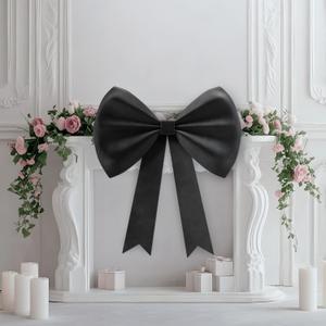 Large Black Bow Decor, 35''25'' Big Bow Decorations for Birthday Party, Giant Velvet Felt Bow for Backdrop, Wall Decor, Wedding, Baby Shower, Room, Christmas, Decorations