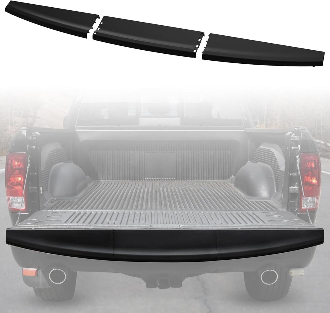 Center Tailgate Spoiler Molding Cap for Dodge Ram 1500 2009-2019, Combined Flex Step Cap Top Molding Trim Protector Cover for 2010-2018 Dodge Ram 2500 3500 Accessories