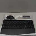 Wireless Keyboard and Mouse Combo, Ergonomic Keyboard with Wrist Rest, Phone Holder, Sleep Mode, 2.4G Lag-Free Rechargeable Silent Cordless Keyboard Mouse Set for Windows, Mac, Laptop, PC (Black)