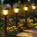 ALEPOD Solar Pathway Lights Outdoor - 8 Pack Solar Powered Garden Lights Waterproof, Decor Landscape Lighting with Three Lighting Modes for Yard, Lawn, Walkway, Driveway, Warm White