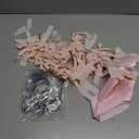 Shihanee Pink Christmas Bows Decor Set 1 Large Satin Christmas Tree Topper 24 Vintage Velvet Ribbon Bows with 3000 Strands Silver Tinsel Icicles Elegant Xmas Ornament for Holiday Wreath Gift Wrapping