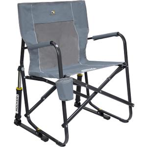 GCI OUTDOOR Freestyle Rocker Camping Chair | Portable Folding Rocking Chair with Solid, Durable Armrests, Drink Holder & Comfortable Backrest  Grey