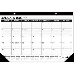GuassLee Desk Calendar 2026-2027 - 17"  11.5" Desktop Calendar 18 Months Runs from Jan. 2026 to Jun. 2027 with Julian Date for Home School Office Desk Top Organizing