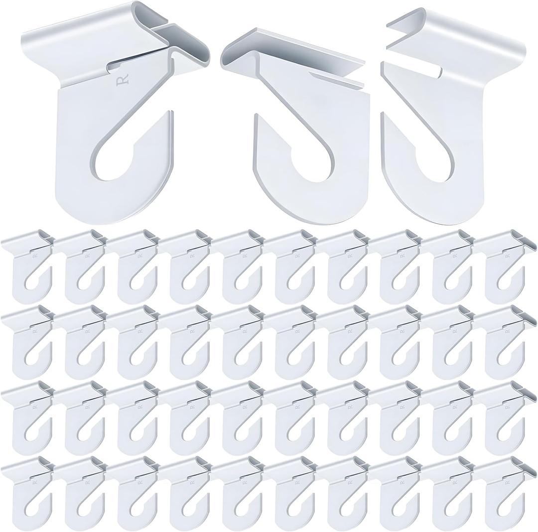 60 Pairs Drop Ceiling Hooks for Classrooms & Offices, Drop Ceilings Hook for Hanging Hook Grid Hangers Ceiling Hooks for Classroom Hangings Plants & Deco Grid Office Stores Wedding