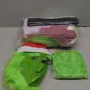 DJKFAEK Christmas Green Monster Santa Claus Costumes for Men, Furry Santa Claus Costume Include Mask for Halloween Cosplay (Green, XL)