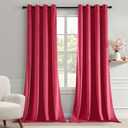 MIULEE Velvet Curtains Berry Elegant Grommet Thermal Insulated Soundproof Room Darkening Curtains/Drapes for Classical Living Room Bedroom Decor 52 x 84 Inch Set of 2