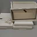 CTSNSLH 4 Tier Plastic Storage Bins and Boxes Organizer - Stackable with Lids for Bedroom, Living Room, Office - Foldable Containers (White)