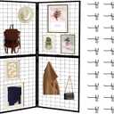 Foldable Gridwall Display Panel - 2 Pack of 2x5 Ft Heavy Duty Z Unit Wire Grid Wall Panels for Retail Store, Trade Show, Pop Up Shop, Versatile Merchandiser Display