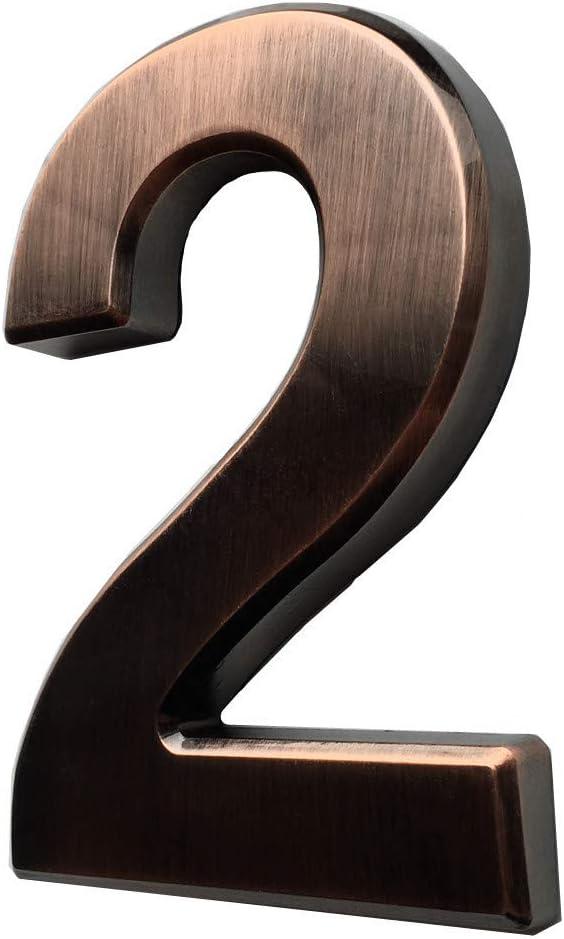 4 Inch Mailbox Numbers - Bronze/Silver House Numbers Stickers, Apartment Door Numbers (2)