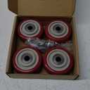 3 Inch Caster Wheels 4 PCS Heavy Duty PU Board Caster, Red Cart Wheels Replacement for Platform Trucks up to 264 LBS/ 120 KG with 3/8" Axle