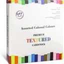 48 Sheets Colored Linen Textured Cardstock, 80 lb, 16 Colors, 6" x 6" Multi Color Card Stock, One Side Textured Smooth Matte Premium Cardstock Paper for Decor, Art Craft and Scrapbooking