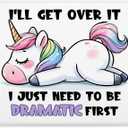 Cute Horned Horse Mouse Pad, I'll Get Over It I Just Need to Be Dramatic First Mouse Pads for Work Wireless Mouse Computers Laptop Desk Accessories, Funny Office Supplies, 9.5x7.9 Inch