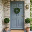 Pure Garden 16.5-Inch Boxwood Wreath Set of 2 - Round UV Resistant Artificial Spring, Winter, Fall, or Summer Wreath - Indoor/Outdoor Summer Wreaths for Front Door