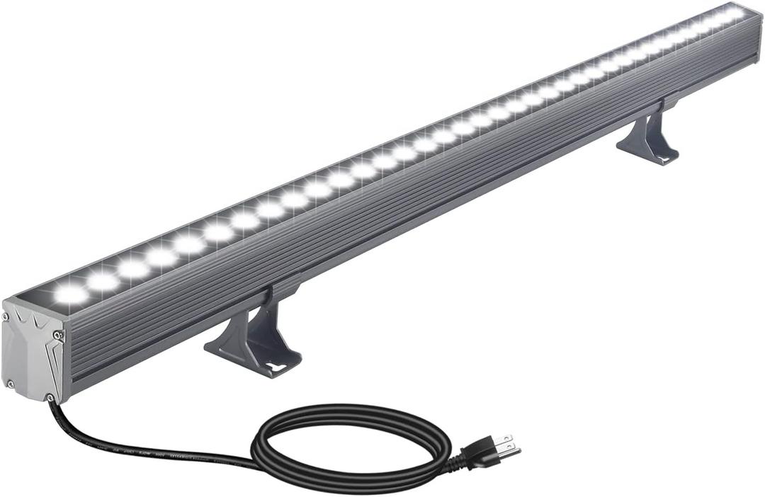 36W LED Wall Washer Lights, 6000K Daylight White Linear Flood Light, 3.2ft/40 120V LED Light Bar, IP65 Waterproof Outdoor LED Wall Washer Lights for Landscape, Church, Ads, Yard, Garden