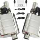Universal Valved Muffler Kit, Electronic Muffler Valve Cutout Remote Control Offset In Offset Out (2.5in/63mm muffler kit)
