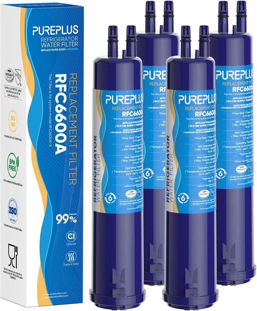 PUREPLUS Compatible with 4396841, 4396710, Everydrop Filter 3, EDR3RXD1, 46-9083, 46-9030, 9030, 9083, Refrigerator Water Filter, 4Pack
