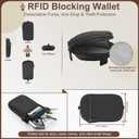 Clip and Go Strap for Phone With Wallet Crossbody (Detachable RFID Blocking Wallet) - Adjustable Phone Strap w/Soft Silicone Pad, Universal Phone Lanyard with 360 Rotatable Tether Tabs for All Phones (1-black)