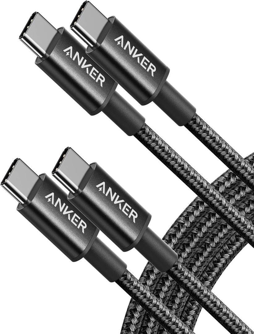 Anker USB C to USB C Cable, Type C 60W Fast Charging Cable (6FT, 5Pack) for iPhone 16 Series, iPad mini 6 and More (Black)